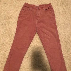Pink Corduroy Mom Jeans